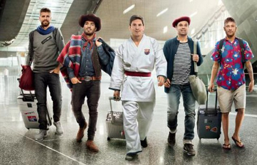 Lionel Messi, Neymar và Luis Suarez quảng cáo cho Qatar Airways
